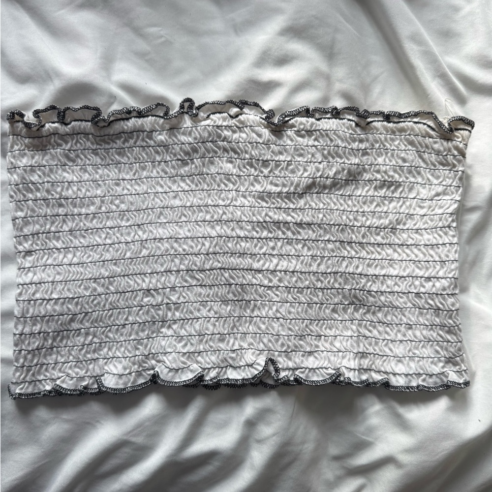 Urban Outfitters Black and White Smocked Top